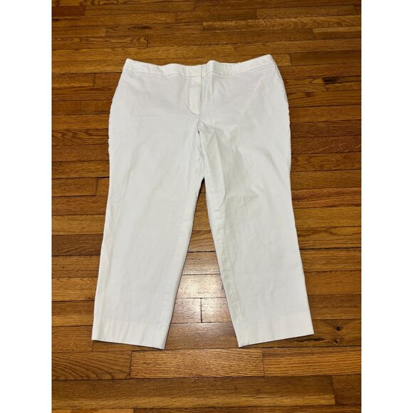 Talbots Chatham Ankle Pants Women's Size 22 WP Plus Petite White Elastic Waist - Picture 1 of 6